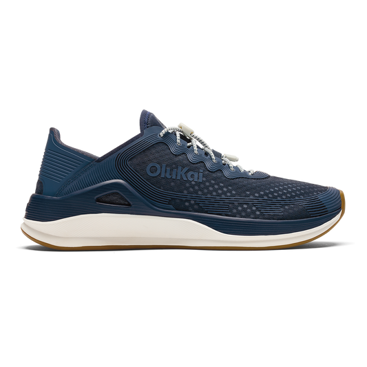 Men OluKai ‘Ahi Men’s Water Boat Shoes - Mood Indigo / Coastal Blue