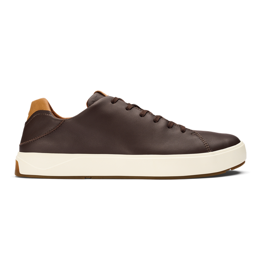 Men OluKai Lae‘ahi Lī ‘Ili Men's Leather Sneakers - Dark Java