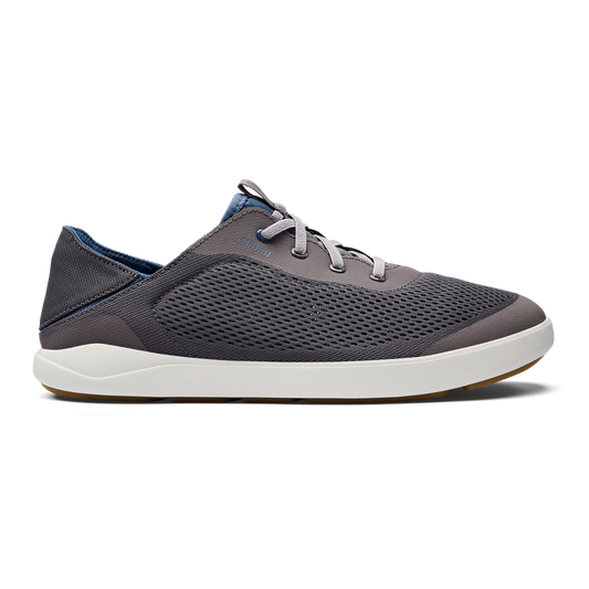 Men OluKai Moku Pae Men's Boat Shoes - Pavement / Vintage Blue