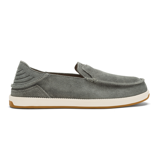 Men OluKai Kākaha Nia Men‘s Suede Slip-On Shoes - Ash