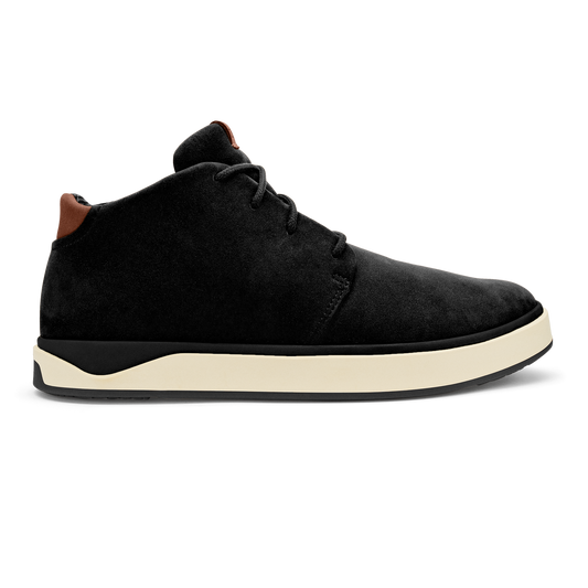 Men OluKai Papakū 'Ili Men’s Waterproof Leather Boots- Black