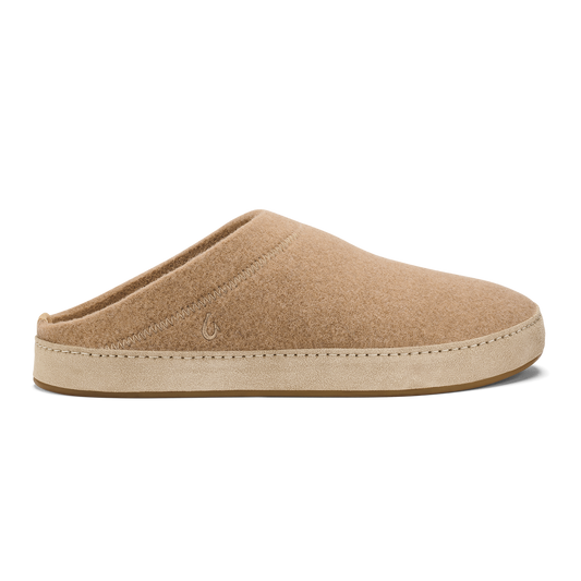 Men OluKai Hāmani Hulu Men’s Wool Mule Slippers - Oatmeal