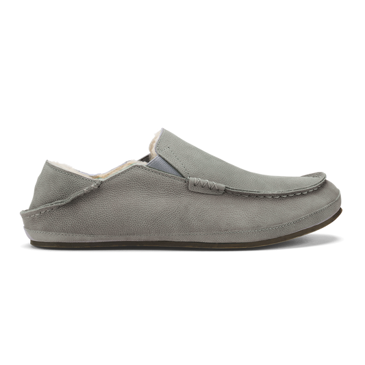 Men OluKai Moloā Men's Leather Slippers - Kona Coffee