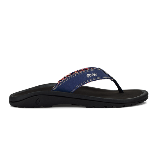 Men OluKai ‘Ohana Men's Beach Sandals - Navy / Onyx