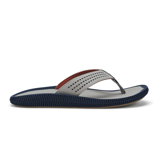 Men OluKai Ulele Men's Beach Sandals - Ash