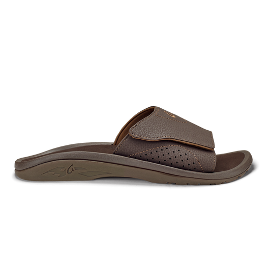 Men OluKai Nalu Slide Men's Beach Slide Sandals - Dark Java
