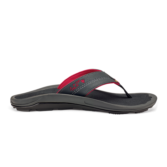 Men OluKai Kīpī Men’s Comfortable Beach Sandals - Dark Shadow