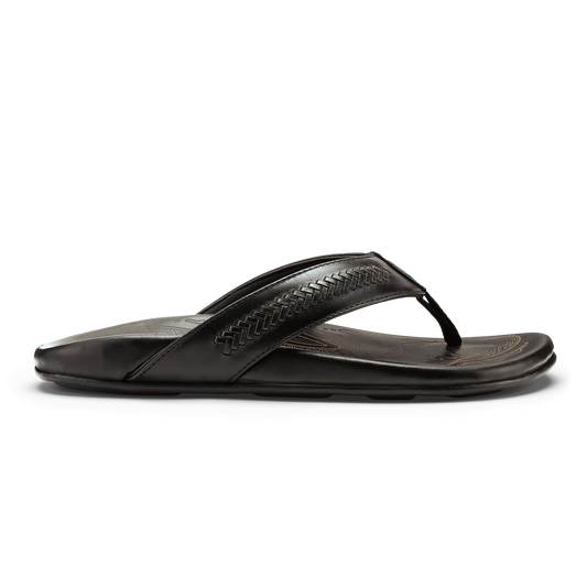 Men OluKai Mea Ola Mano - Black / Dk Shadow