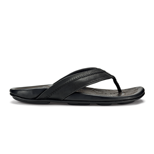 Men OluKai Hiapo - Lava Rock Men’s Leather Beach Sandals