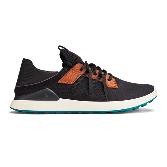 Men OluKai Manele Men’s Breathable Golf Shoes - Black / Dark Shadow