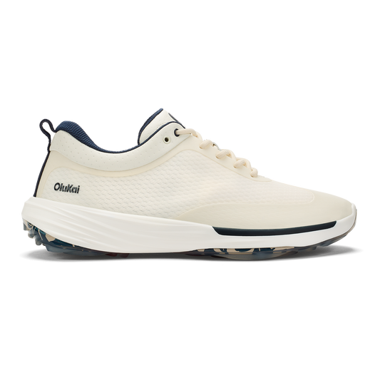 Men OluKai Mākena Men’s Waterproof Golf Shoes - White Sand