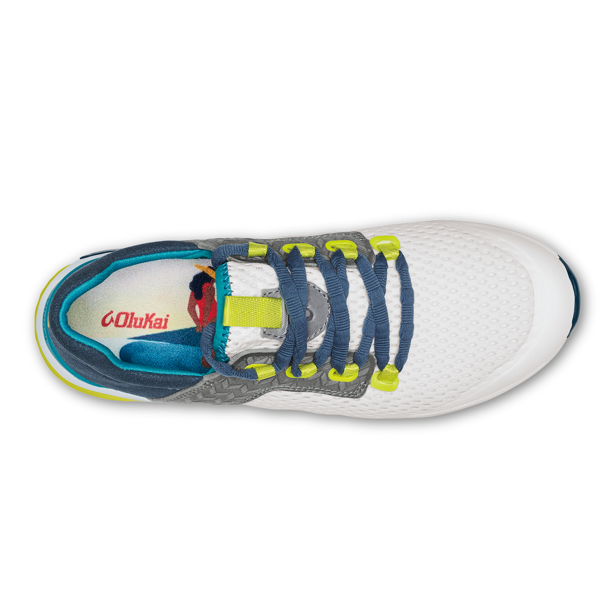 Women OluKai Wailuku Women’s Athletic Shoes - Bright White / Lagoon