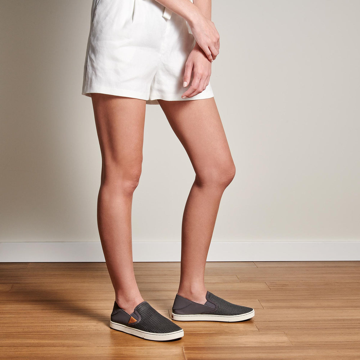 Women OluKai Pehuea Women's Breathable Slip-On Sneakers - Pavement
