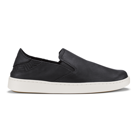 Women OluKai Pehuea Leather - Onyx / Onyx
