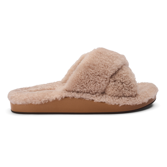 Women OluKai Hila Heu Women’s Slide Slipper Sandals - Tan