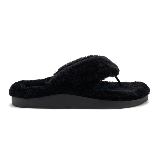 Women OluKai Kīpe'a Heu Women‘s Flip Flop Slippers - Black