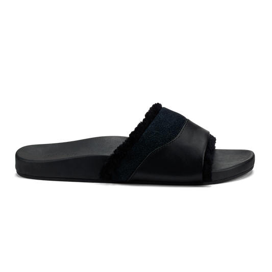Women OluKai Hō‘ala Slide Women’s Slide Slipper Sandals - Black
