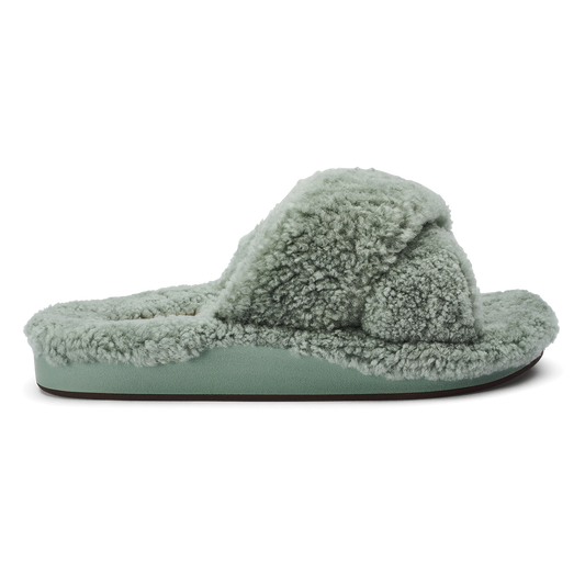 Women OluKai Hila Heu Women’s Slide Slipper Sandals - Muted Green