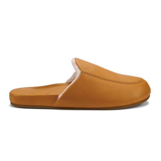 Women OluKai Kōnea Women’s Leather Slipper Mules - Saddle