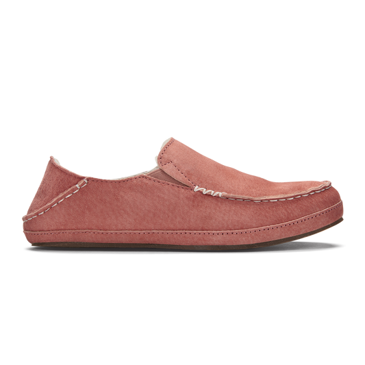 Women OluKai Nohea Women's Leather Slippers - Cedarwood