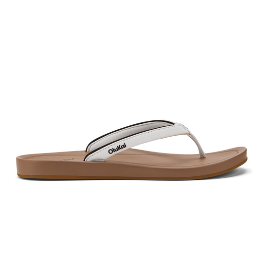 Women OluKai ‘Uiki Women’s Everyday Beach Sandals - White Sand / Almond