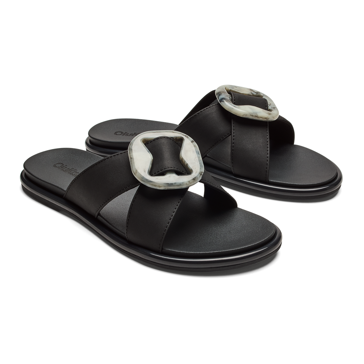 Women OluKai La‘i Slide Women’s Slide Beach Sandals - Lava Rock