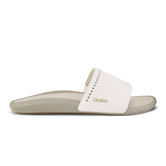 Women|New Arrivals OluKai Ulele Slide - Bright White / Tapa
