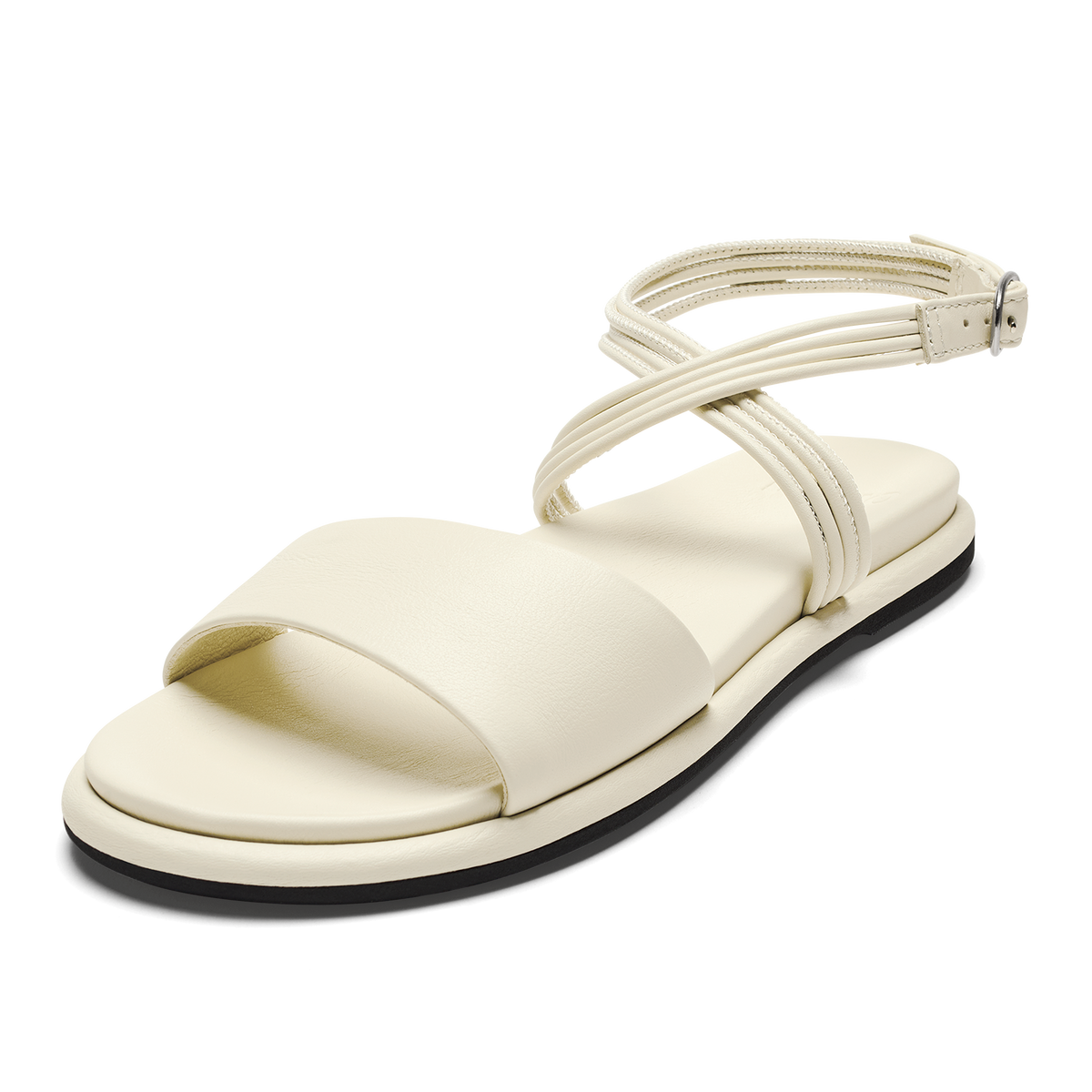 Women OluKai Tiare Wrap Women’s Leather Sandals - White Sand