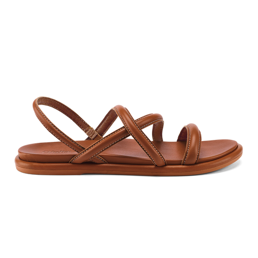 Women OluKai Tiare Strappy Women’s Leather Sandals - Fox