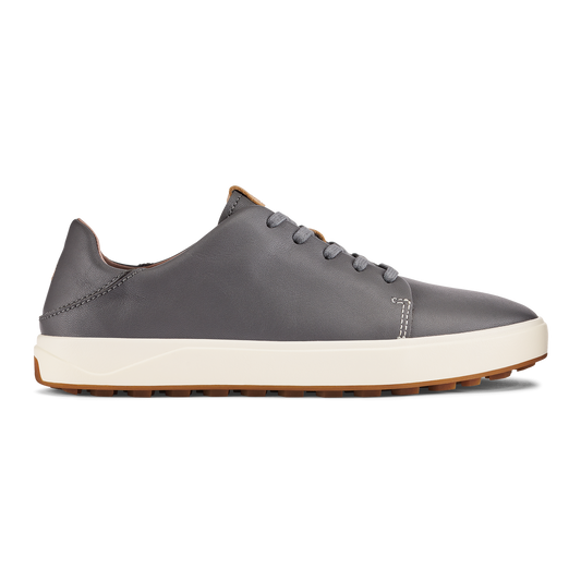 Women OluKai Wailea Women’s Waterproof Leather Golf Shoes - Stone